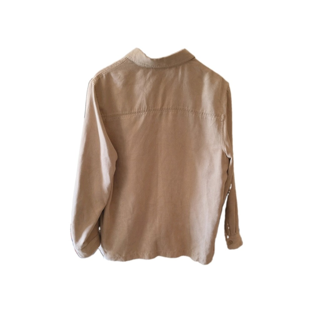Croft And Barrow Women's Size XL Beige Collared Button Down Shirt Blouse - Picture 3 of 8